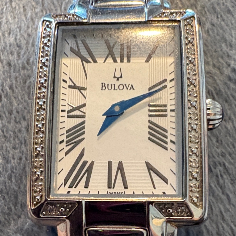 Bulova Silver Rectangular Watch - image 2